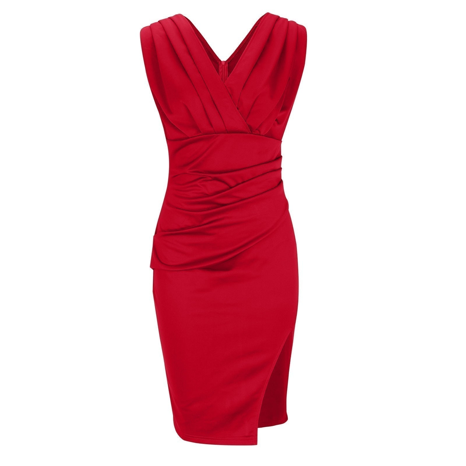 Floriza™ | Fitted dress with V-neck and slit